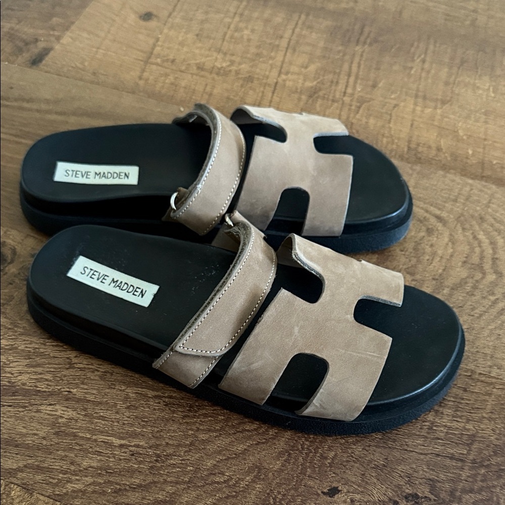 Steve Madden Brown Slide Sandals